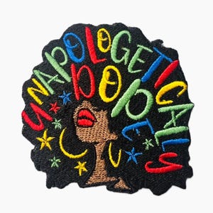 Unapologetically Dope 3 Tricolor Embroidered Iron-on Patch - African American Black History Inspired Patch for Clothing, Bags & Accessories