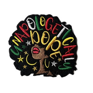 Unapologetically Dope Embroidered 2 Iron on Patch. African American History, Juneteenth