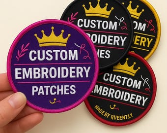 Custom Personalized Embroidered Logo Patch: Iron-On or Sew-On. DM first