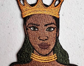 Blessed Afro Queen Embroidered Iron on  Patch