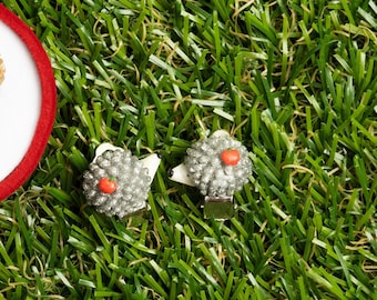 Mini zilveren egel clip-on oorbellen voor kinderen | oorclips voor dieren zonder gaatjes in de oren | glanzende glitter peuter eerste meisjesoorbel met platte achterkant