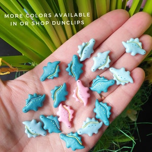 More colors for this dinosaur earring design are available in or Etsy shop DunClips. Colors available - light pink, turquois, light yellow.