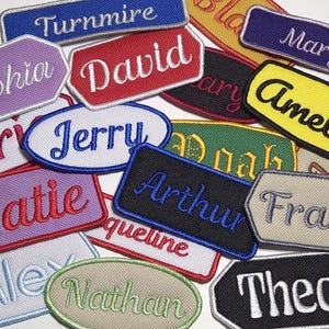 Personalized Iron On Name Tag | Custom Iron On Patch | Custom Iron On Name Tag | Embroidered Hat Patch | Custom vintage iron-on name tag