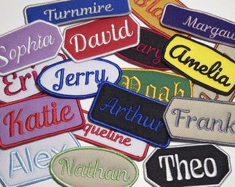 Personalized Iron On Name Tag | Custom Iron On Patch | Custom Iron On Name Tag | Embroidered Hat Patch | Custom vintage iron-on name tag
