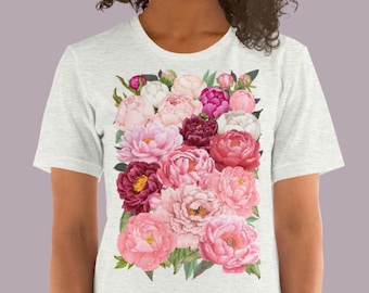 Peony Tee | Peonies T-shirt | Blooming Summer Flowers | Garden Plants | Gift for gardener