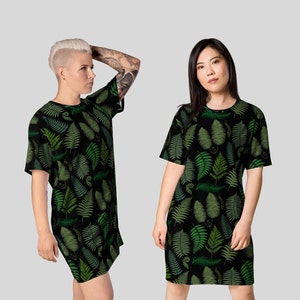 Fern T-shirt dress | Whimsical woodland dress | Perfect gift for plant lover | Size inclusive