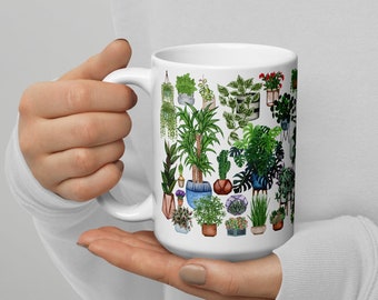 Houseplant lovers mug 440 ml (15oz) | Indoor plant print cup