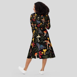 All-over magical things print long sleeve midi dress with pockets Size Inclusive 2XS 6XL petite to plus size image 2