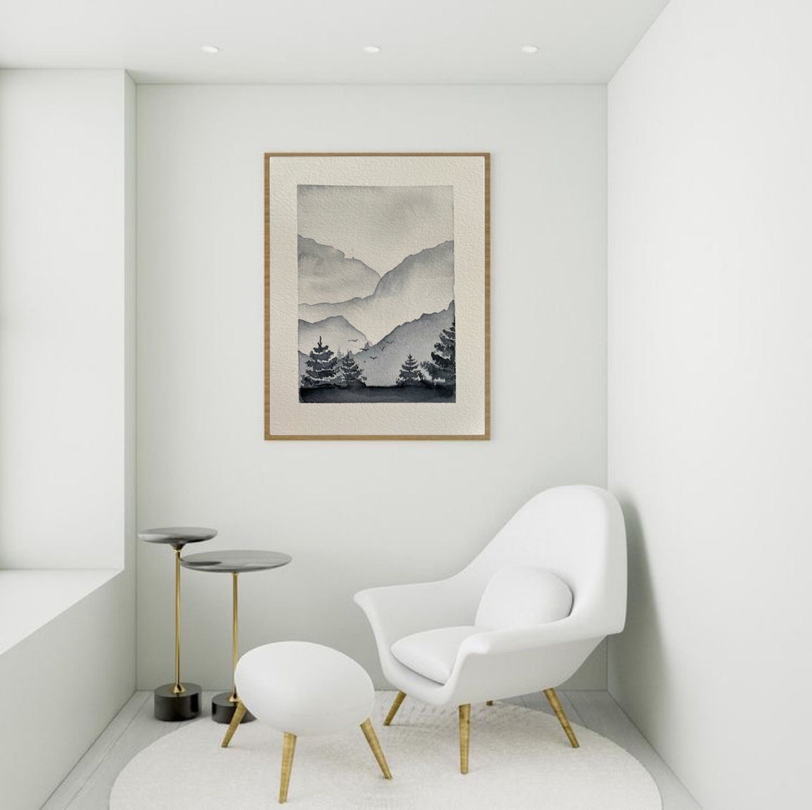 Interior Watercolor Painting - Etsy