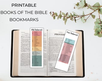Printable Books of the Bible Bookmarks, Christian Bookmark, Old Testament Bookmark, New Testament Bookmark, Chronological Bible Bookmark