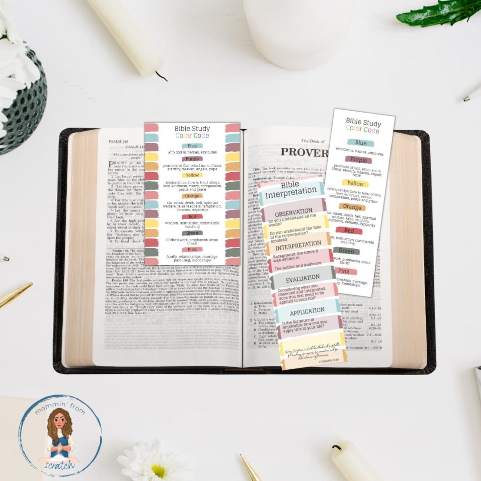 Printable Bible Study Color Code Bible Study Color Code Bookmark ...