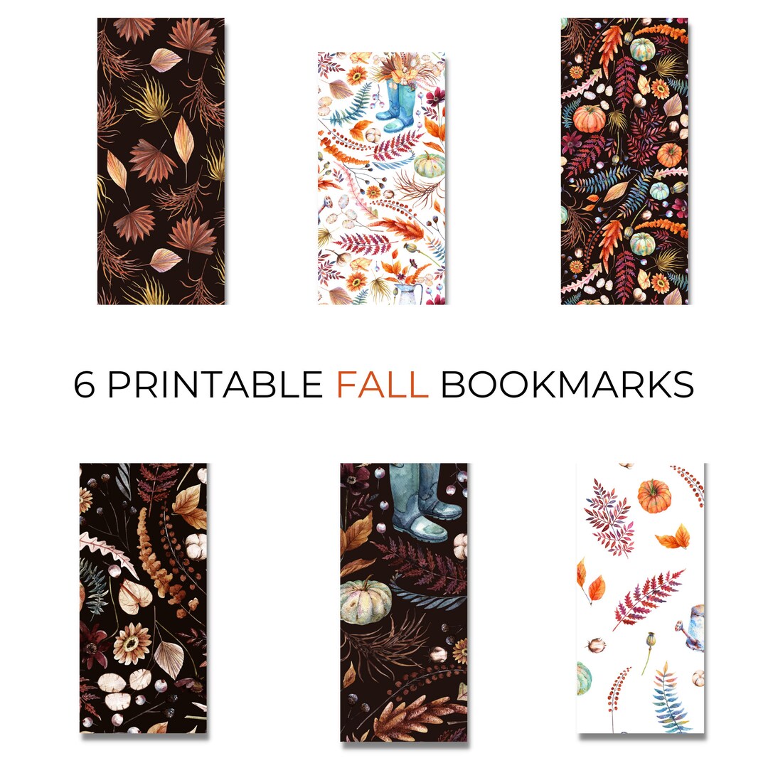 Printable Fall Bookmarks, Fall Leaves Bookmarks, Fall Bookmark, Autumn ...