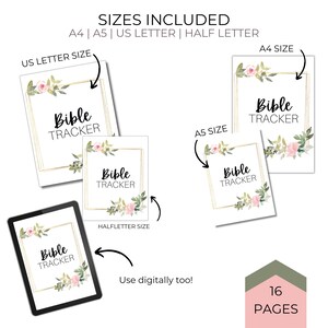 Printable Bible Tracker, Bible Reading Tracker, Books of the Bible Tracker, Bible Book Tracker Bible Reading Log A4 A5 US Letter Half Letter image 6