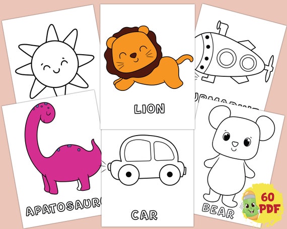 120 Simple Big Coloring Book for Toddler Graphic by