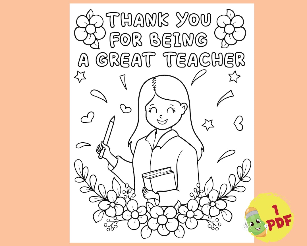 Printable Teacher Appreciation Coloring Pages, Appreciation Thank You