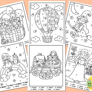 Printable Color by Numbers Coloring Pages for Kids and Girls, Coloring ...