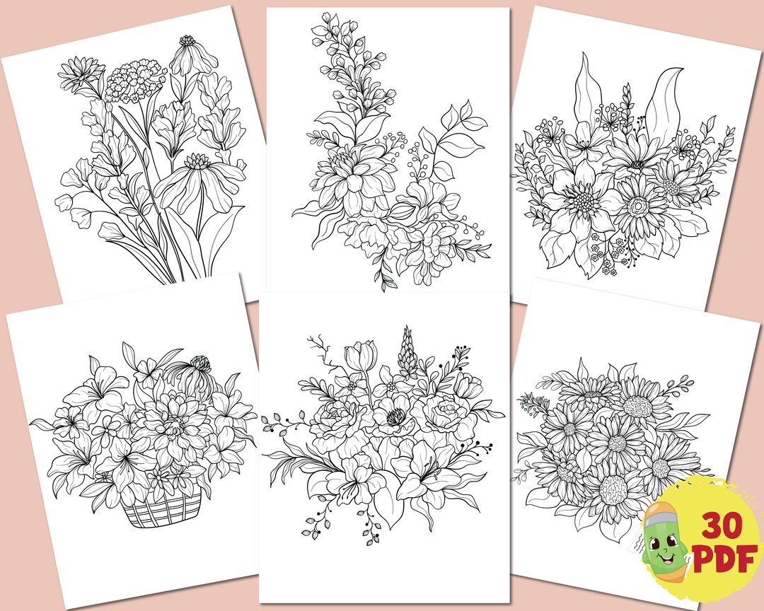 flower-coloring-pages-for-adults-floral-coloring-book-wild-flowers