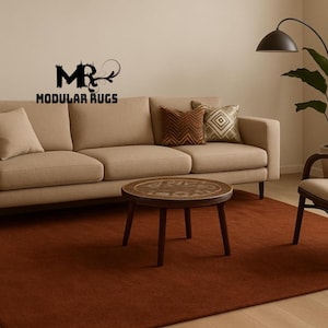 Hand-Tufted New Zealand Wool Rug: Deep Wine Modern Area Rug