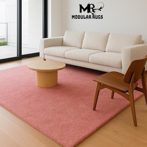 Pink Hand Tufted Rug Modern Wool Area Rugs For Living Room Bedroom Kitchen Kids Room Large Rug 4x6 5X8 6X9 8X10 9X12 10X14 Custom Rug