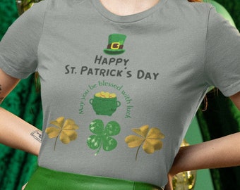 Glückliches St Patrick Tages Hemd, Kleeblatt-Hemd, glückliches Hemd, glückliches Pat-Tageshemd, irisches Hemd, St. Paddy-Tageshemd, vierblättriges Kleeblatthemd,
