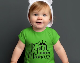 Ik heb het van mijn mama Funny Baby Onesie, Cute Hipster Baby Onesie