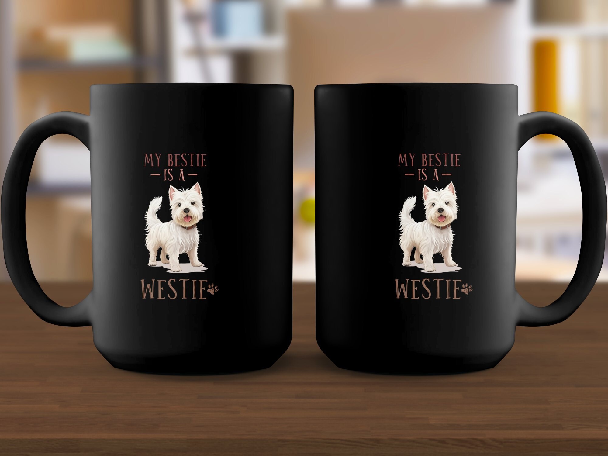 My Westie Is My Bestie Mug – White Ceramic Dog Lover Cup, Gift For Dog Mom & West Highland Terrier Fans