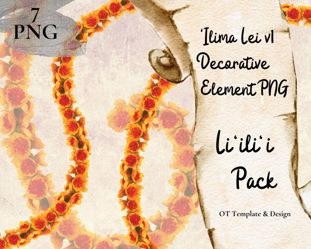 Ilima Lei V1 PNG Decorative Element Liilii Pack Hawaiian Lei Decoration