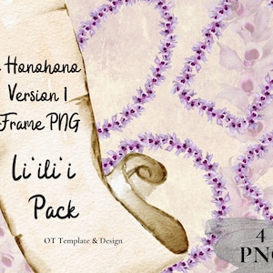 Honohono Orchid Lei, Hawaiian Flower Border PNG Bundle, Tropical Clipart Sublimation Design, Instant Download Li&#39;ili&#39;i Pack - v1