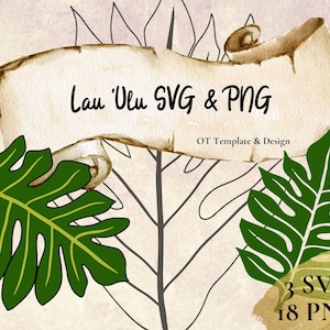 Ulu Breadfruit Leaf SVG Cut File, PNG files, Digital Instant Download