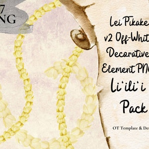 Pikake Lei, Hawaii Flower PNG Decorative Element, Floral Decoration Design Instant Download, Li&#39;ili&#39;i Pack - v2 Off-white