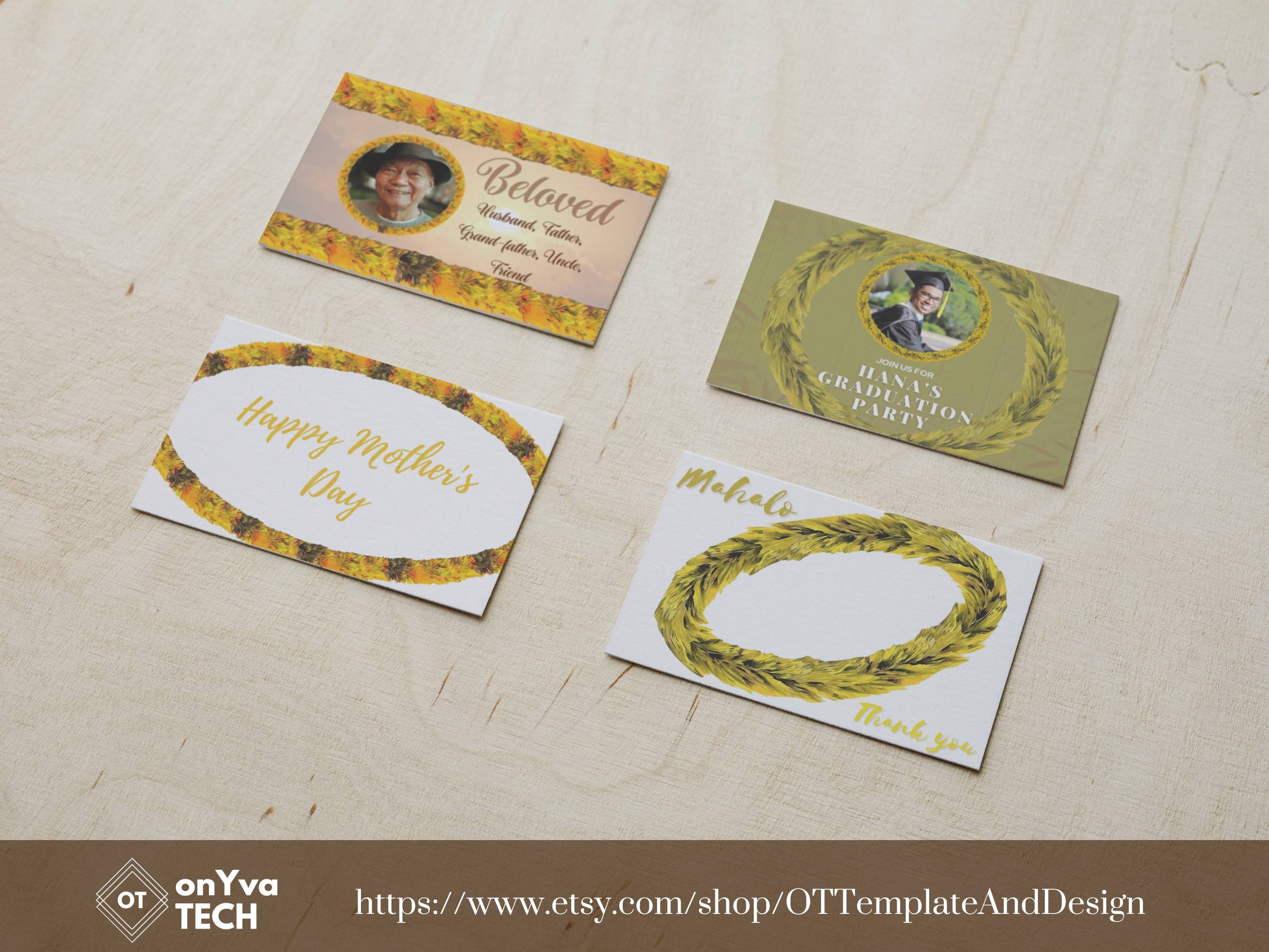 Yellow Lei Hulu Poepoe Hawaiian PNG Frame Bundle, Digital Instant