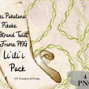 Collar de flores de tres hilos Pakalana Pikake, paquete PNG con borde de flores hawaianas, diseño de imágenes prediseñadas tropicales, descarga instantánea de Li'ili'i Pack - v1