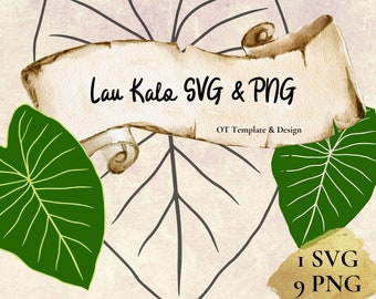 Kalo Leaf SVG Cut File, PNG files, Digital Instant Download