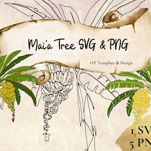 Banana Tree SVG Plik do cięcia, pliki PNG, cyfrowe natychmiastowe pobieranie