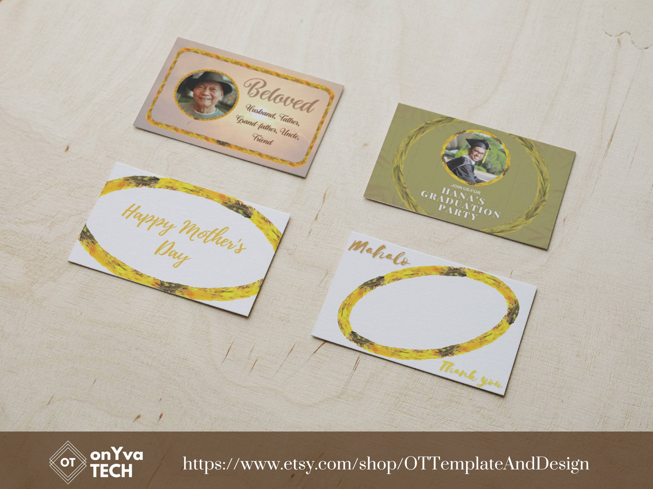 Yellow Lei Hulu Kamoe Hawaiian PNG Frame Bundle, Digital Instant