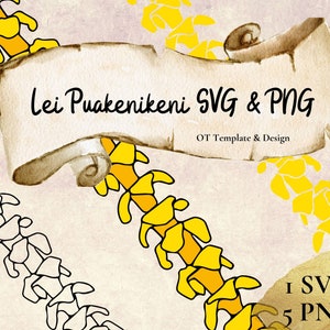 Puakenikeni Lei SVG Cut File, PNG files, Digital Instant Download