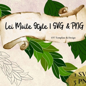 Maile Lei SVG Cut File, PNG files, Digital Instant Download