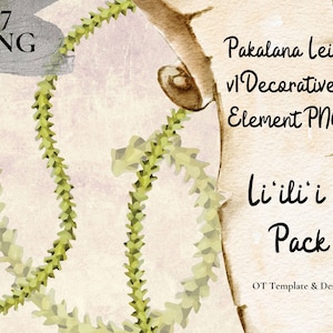 Pakalana Lei v1 PNG Elemento decorativo Liilii Pack Decorazione Lei hawaiana Design Vortice Fiore tropicale Clipart Download digitale istantaneo