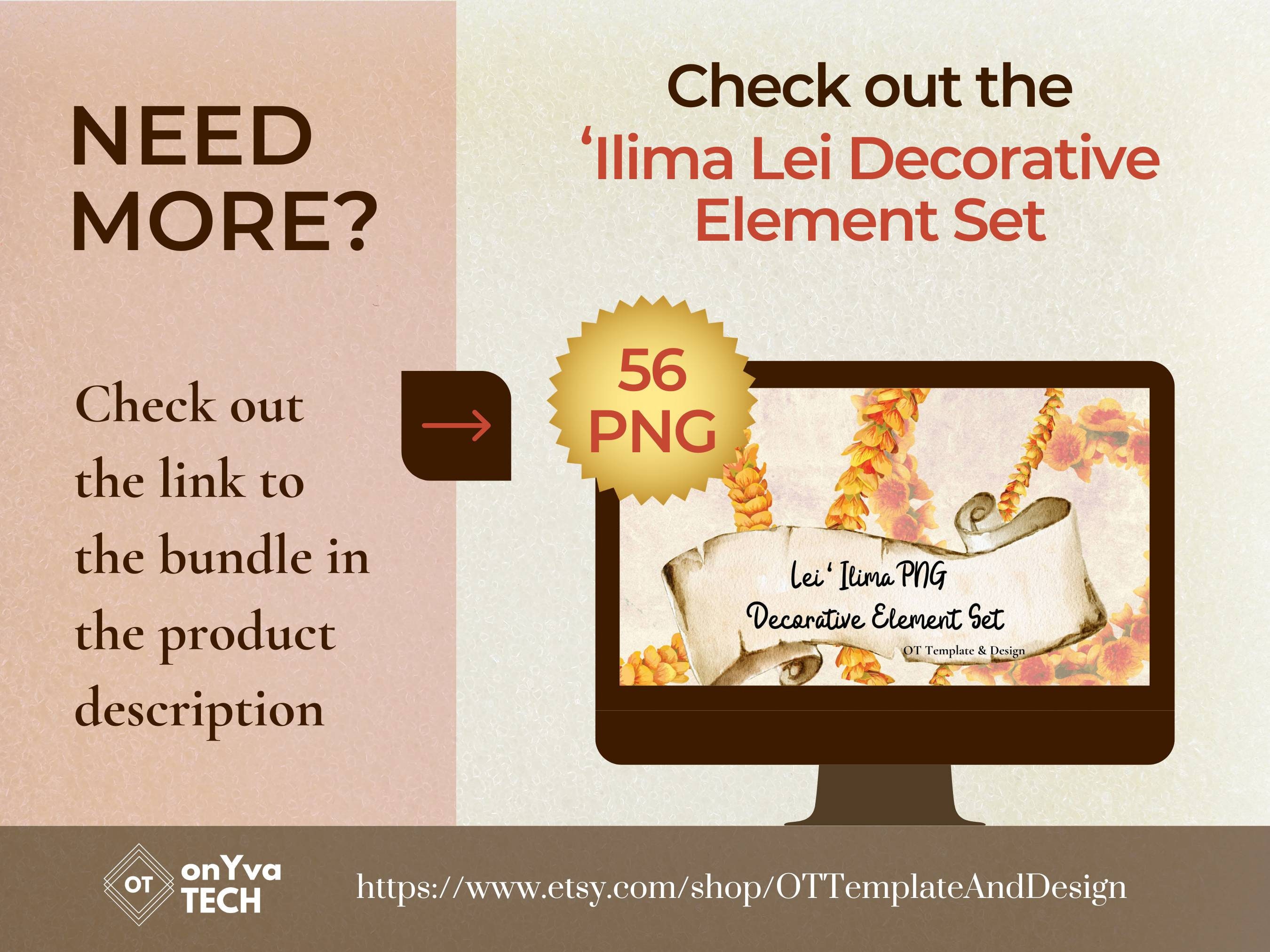 Ilima Lei V4 PNG Decorative Element Liilii Pack Hawaiian Lei Decoration