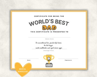 World's Best Dad, Best Dad Award, Stepdad Father's Day, Meaningful Dad Gift, Gifts for Stepdad, Dad Gift from kids, Bonus Dad Gift