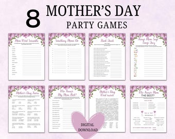 Mothers Day Games Bundle, Who Knows Mommy Best?, Tea Party Games, Family Trivia