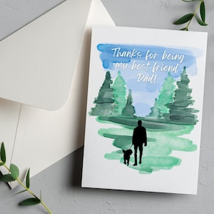 From The Dog Fathers Day Card|Fathers Day Digital Download|Watercolor Fathers Day Card|Dog Fathers Day Card|Dog Greeting Card|Card For Dad