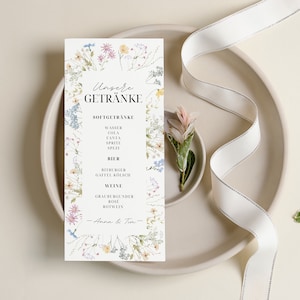 Plantilla de Menú de Bebidas I Menú de Bebidas I Papelería de Boda I Decoraciones de Boda Personalizadas I Plantilla DIY de Bebidas de Boda - Plantilla Canva
