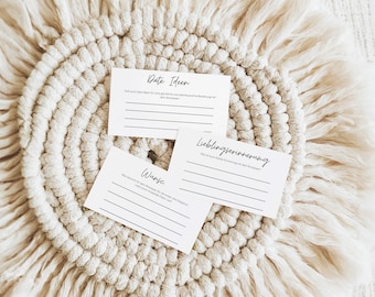 Wedding Guest Cards Time Capsule - Fill-in Cards for Date Ideas, Wishes & Memories - Guest Book Cards as an Editable Canva Template