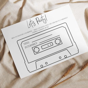 Boda de tarjeta de deseo musical | Plantilla de deseos musicales | Idea de juego de boda | Solicitud de canción de DJ de boda | Tarjeta de juego de fiesta - Plantilla Canva