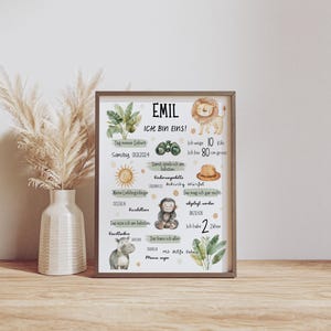 Meilensteinposter Baby I Geschenk 1. Geburtstag I Geburtstafel I Geburtsposter I Geburtstagsposter I Meilensteine Kleinkind - Canva Template