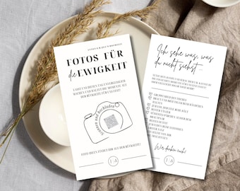 Hochzeitsspiel Vorlage I Foto Schnitzeljagd I Fotospiel Hochzeit I Gästebuchkarten Hochzeit I Zeitkapsel I Kennenlernspiel - Canva Template