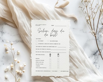 Wedding Guest Cards Fill-in Cards Game - Time Capsule & Guest Book - Personalized Wedding Gift - Canva Template A6