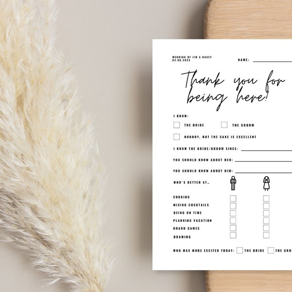 Wedding Guest Cards to fill in, Wedding Stationary, Wedding Game, Time Capsule Cards for Wedding, Printable Wedding Cards - Canva Template