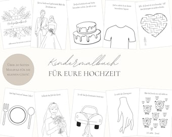 Children's Wedding Coloring Book - Wedding Coloring Book - Wedding Activity Book & Activity Idea - Activity Book + Coloring Book - Wedding Favor - Canva Template
